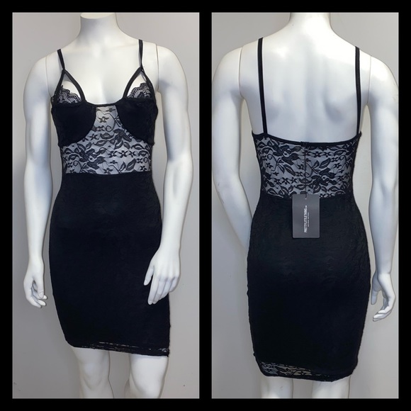 NWT Black Lace Mini Bodycon dress - Picture 1 of 1
